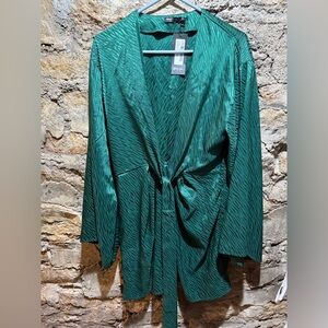 Nasty Gal Blue Satin Mini Dress